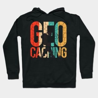 Geocaching - Retro Style Geocacher Vintage Silhouette Hoodie